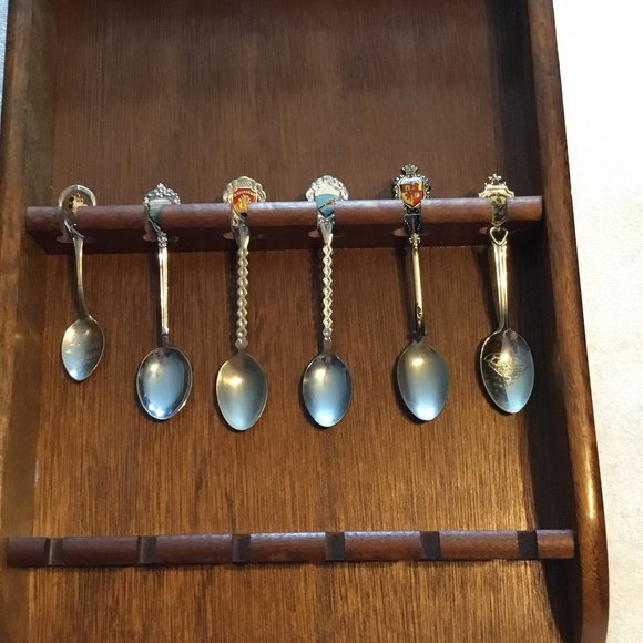 Accents Vintage Wooden Souvenir Spoon Rack W 6 Spoons Poshmark